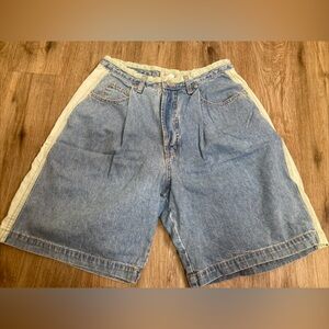80's VINTAGE GUESS High Waisted Color Blocked Denim Shorts Sz 32